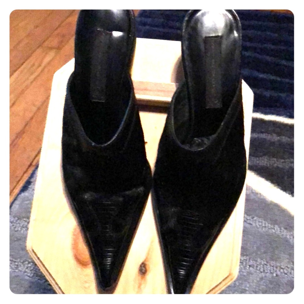 Steve Madden Black pony slip on mule